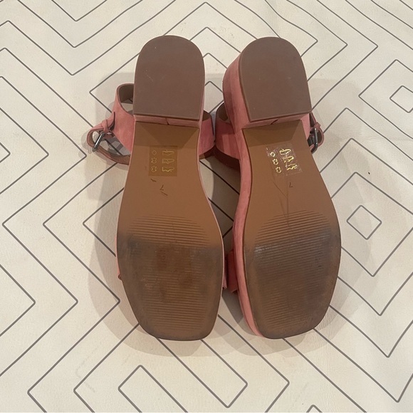 Madewell Pink Leather Block Sandals - Picture 8 of 14